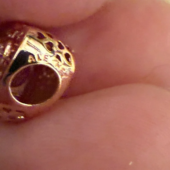 Rose Gold Heart Charm with Silver Bracelet - Picture 2 of 5